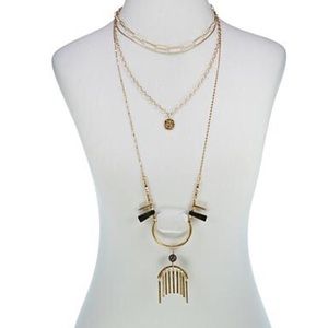 Danielle Nicole Multi-Layer Fringe Drop Necklace